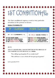 English Worksheet: 1ST CONDITIONAL PART 1 (EXPLANATION)