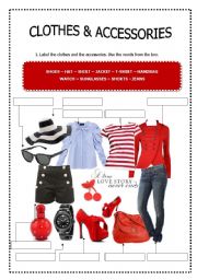 English Worksheet: Pictionary - Clothes & Accessories