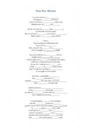 English worksheet: Billy Joel Piano Man