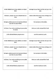 English Worksheet: cultural mistakes