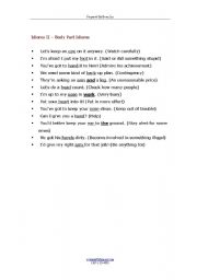 English Worksheet: Body idiom