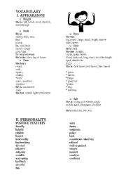 English Worksheet: Appearance and Personality worksheet