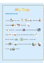 English Worksheet: My Day