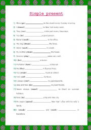 English Worksheet: Simple present