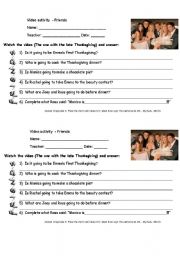 English Worksheet: Friends video activity - going to