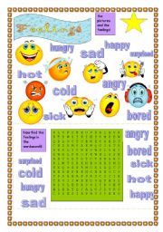 English Worksheet: feelings