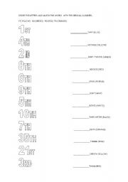 English Worksheet: ordinal numbers 