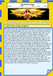 English Worksheet: Isis and Osaris