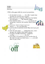 mixed phrasal verbs + key