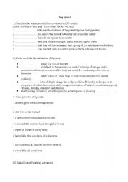 English worksheet: Advanced Pop Quiz