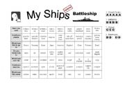 English Worksheet: Battleship-- Asking Questions