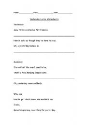 English Worksheet: worksheet