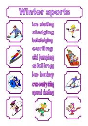 English Worksheet: Winter sports - matching
