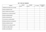 English Worksheet: Get to know your classmates