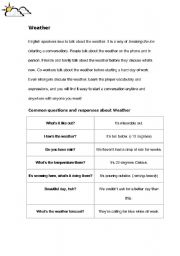 English worksheet: weather