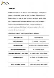 English Worksheet: weather