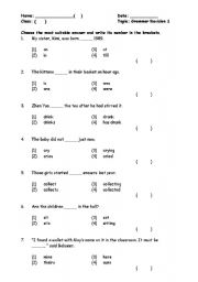 English worksheet: grammar mcq practice 1