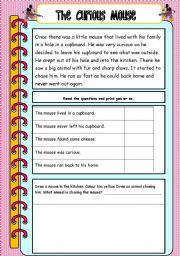 English Worksheet: The Curious Mouse