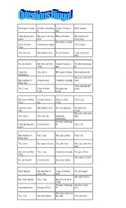 English Worksheet: Questions Bingo!