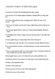 English Worksheet: LONDON QUIZ