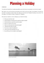 English Worksheet: Planning a Holiday
