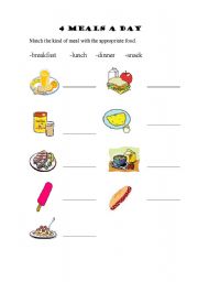 English worksheet: 4 Meals a Day