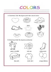 English Worksheet: COLORS