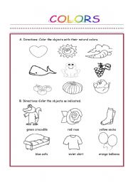 English worksheet: COLORS