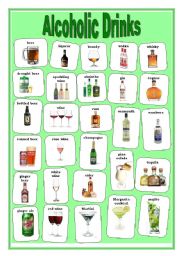 English Worksheet: Alcoholic Drinks (Pictionary)