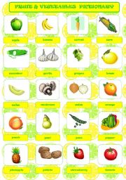 FRUIT & VEGETABLES PICTIONARY