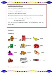 English Worksheet: Count and Non-Count nouns Part 1