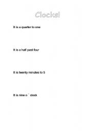 English Worksheet: Telling the time