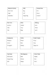 English Worksheet: Taboo