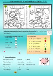 English Worksheet: SPOT THE DIFFERENCES