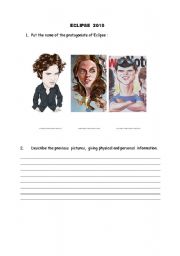 English worksheet: ECLIPSE: CHARACTERS