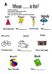 English Worksheet: POSSESSIVE NOUNS