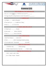 English worksheet: simple grammar quiz