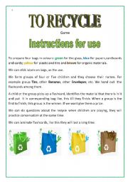 English Worksheet: To Recycle