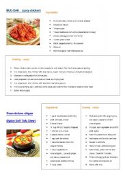 English Worksheet: Ingredients and recipes