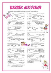 English Worksheet: Tense review