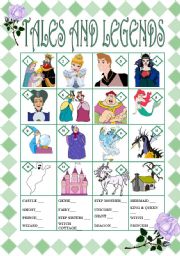 English Worksheet: TALES AND LEGENDS - MATCHING   (editable)