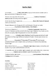 English Worksheet: Bonfire Night