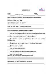 English Worksheet: Scooby Doo first movie activity