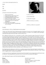 English worksheet: Knaans biography