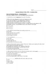 English worksheet: Final Test - from childrens novel 