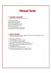 English Worksheet: Phrasal verbs practice