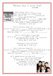 English Worksheet: Every day I love you - Boyzone