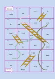 English Worksheet: past simple verbs snake and ladders