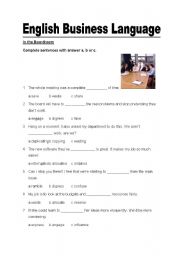 English Worksheet: English Business Langauge