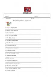 English Worksheet: Simple Past